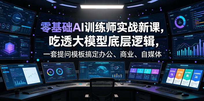 零基础AI训练师实战课，吃透大模型底层逻辑，一套提问模板搞定办公、商业、自媒体、设计、生活全场景AI落地应用武野创库-网创项目资源站-副业项目-创业项目-搞钱项目野创库