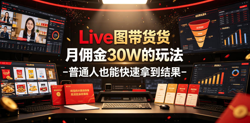 Live图带货月佣金30W的玩法-普通人也能快速拿到结果武野创库-网创项目资源站-副业项目-创业项目-搞钱项目野创库