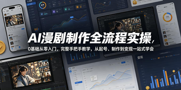 AI漫剧制作全流程实操，0基础从零入门，完整手把手教学，从起号、制作到变现一站式学会（更新）武野创库-网创项目资源站-副业项目-创业项目-搞钱项目野创库