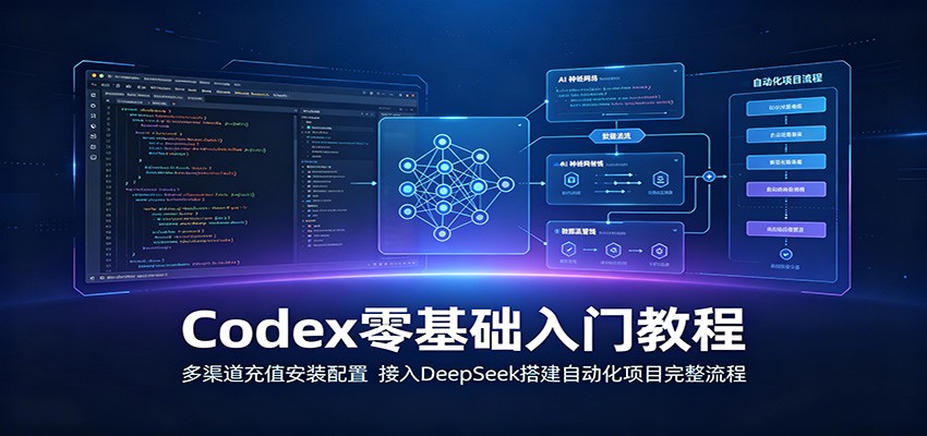 Codex零基础入门教程：多渠道充值安装配置，接入DeepSeek搭建自动化项目完整流程武野创库-网创项目资源站-副业项目-创业项目-搞钱项目野创库