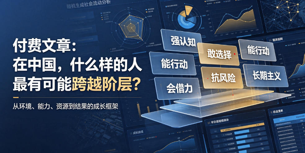 付费文章：在中国，什么样的人最有可能跨越阶层？武野创库-网创项目资源站-副业项目-创业项目-搞钱项目野创库