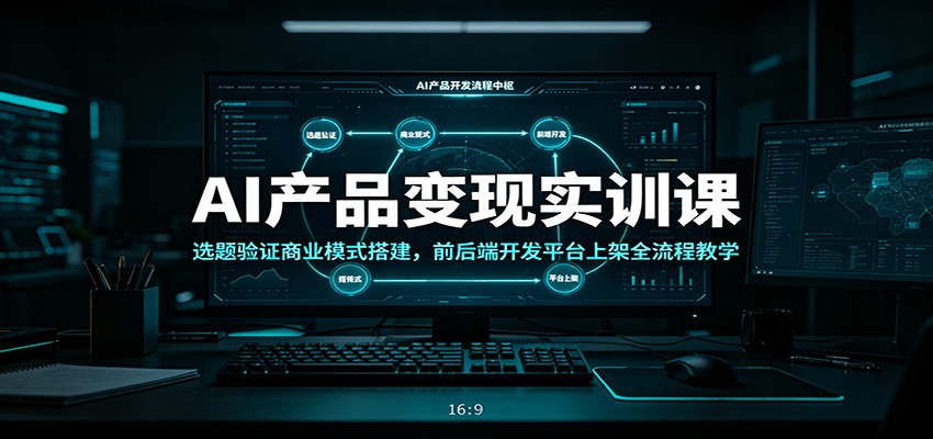 AI产品变现实训课：选题验证商业模式搭建，前后端开发平台上架全流程教学武野创库-网创项目资源站-副业项目-创业项目-搞钱项目野创库