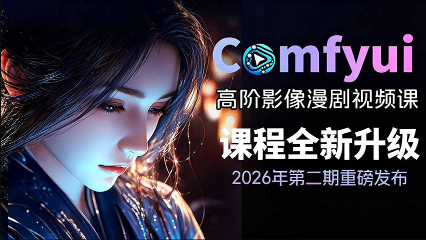 2026新版ComfyUI漫剧动画全流程实战课，0基础入门到进阶全流程动态漫，轻松实现流量变现武野创库-网创项目资源站-副业项目-创业项目-搞钱项目野创库