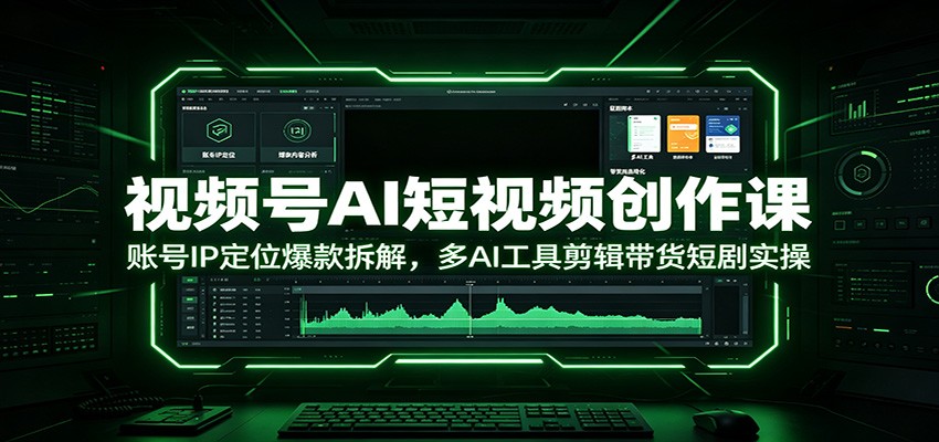 视频号AI短视频创作课：账号IP定位爆款拆解，多AI工具剪辑带货短剧实操武野创库-网创项目资源站-副业项目-创业项目-搞钱项目野创库