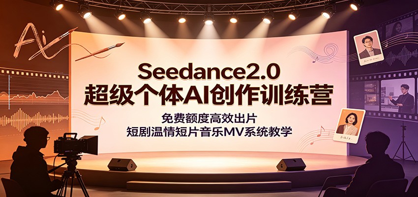 Seedance2.0超级个体AI创作训练营：免费额度高效出片，短剧温情短片音乐MV系统教学武野创库-网创项目资源站-副业项目-创业项目-搞钱项目野创库