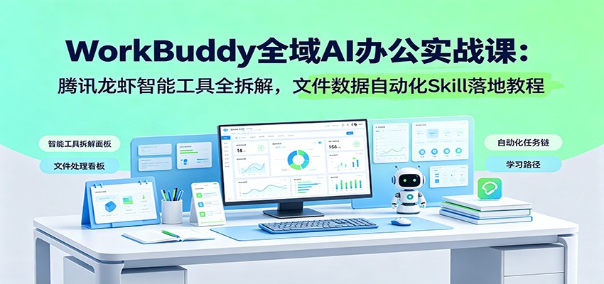 WorkBuddy全域AI办公实战课：腾讯龙虾智能工具全拆解，文件数据自动化Skill落地教程武野创库-网创项目资源站-副业项目-创业项目-搞钱项目野创库
