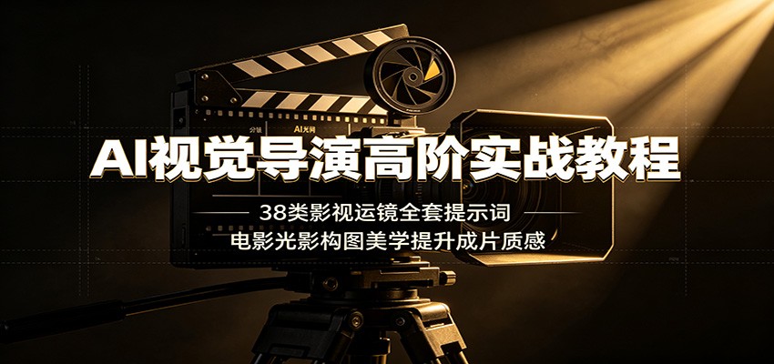 AI视觉导演高阶实战教程：38类影视运镜全套提示词，电影光影构图美学提升成片质感武野创库-网创项目资源站-副业项目-创业项目-搞钱项目野创库