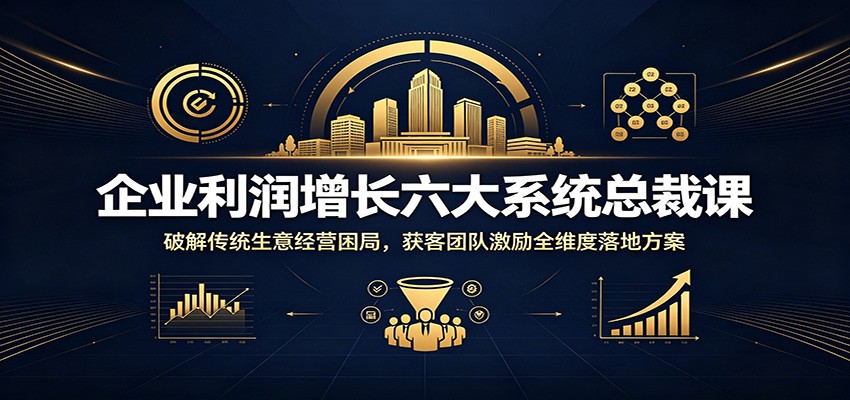 企业利润增长六大系统总裁课：破解传统生意经营困局，获客团队激励全维度落地方案武野创库-网创项目资源站-副业项目-创业项目-搞钱项目野创库