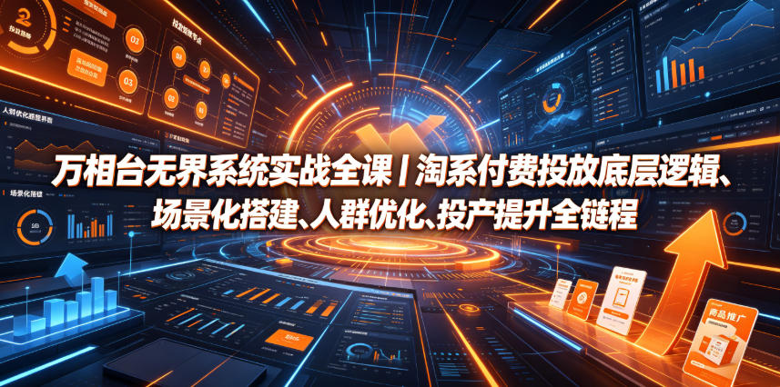 万相台无界系统实战全课｜淘系付费投放底层逻辑、场景化搭建、人群优化、投产提升全链路运营教程武野创库-网创项目资源站-副业项目-创业项目-搞钱项目野创库