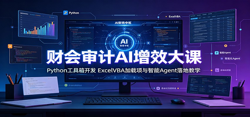 财会审计AI增效大课：Python工具箱开发，ExcelVBA加载项与智能Agent落地教学武野创库-网创项目资源站-副业项目-创业项目-搞钱项目野创库