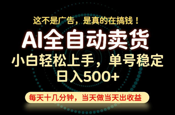 这不是广告，是真的在搞钱！当天做，当天变现，单号日入稳定500+，长期稳定可做！【揭秘】武野创库-网创项目资源站-副业项目-创业项目-搞钱项目野创库