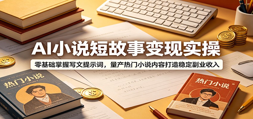 AI小说短故事变现实操：零基础掌握写文提示词，量产热门小说内容打造稳定副业收入武野创库-网创项目资源站-副业项目-创业项目-搞钱项目野创库