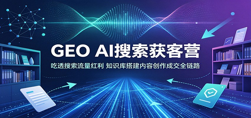 GEO AI搜索获客营：吃透搜索流量红利，知识库搭建内容创作成交全链路武野创库-网创项目资源站-副业项目-创业项目-搞钱项目野创库