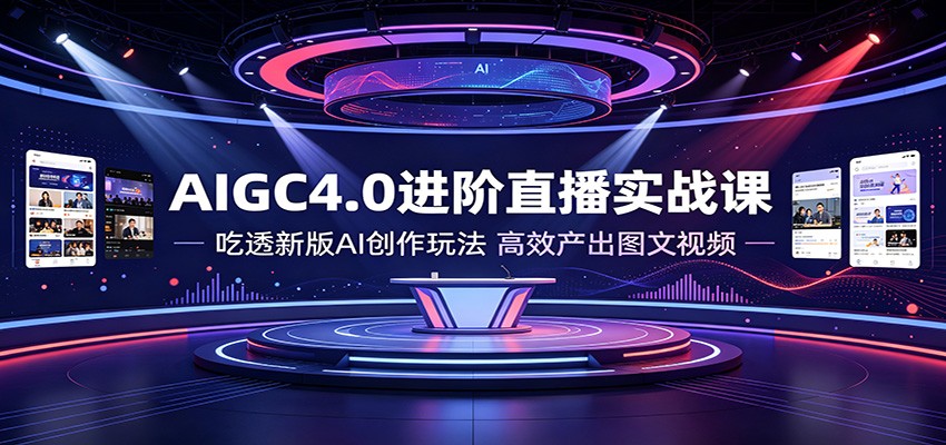AIGC4.0进阶直播实战课：吃透新版AI创作玩法，高效产出图文视频武野创库-网创项目资源站-副业项目-创业项目-搞钱项目野创库