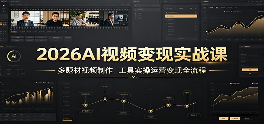 2026AI视频变现实战课:多题材视频制作,工具实操运营变现全流程武野创库-网创项目资源站-副业项目-创业项目-搞钱项目野创库